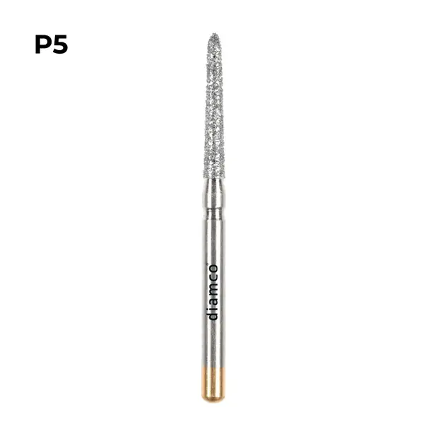 Set 5+1 Freze diamantate cu sanfren subgingival, aliaj rodium-platina - P5