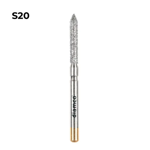 Set 5+1 Freze diamantate cu varf conic 50° aliaj rodium-platina - S20