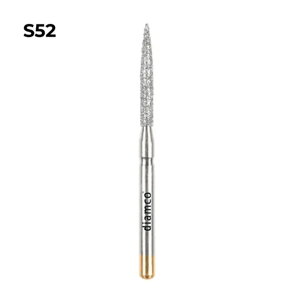 Set 5+1 Freze diamantate cu varf tip flacara lunga aliaj rodium-platina - S52