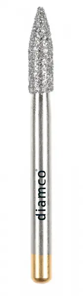 Set 5+1 Freze diamantate cu varf tip flacara lunga aliaj rodium-platina - S56