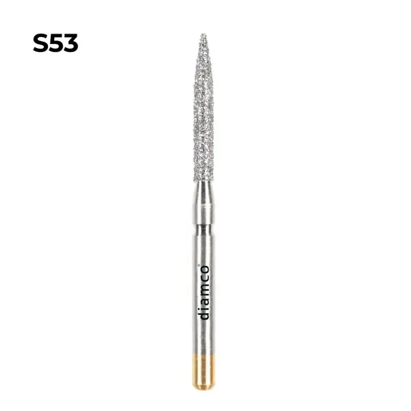 Set 5+1 Freze diamantate cu varf tip flacara lunga aliaj rodium-platina - S53