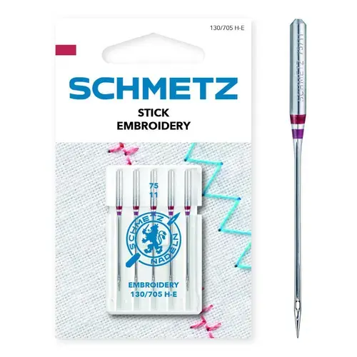 Set 5 ace de brodat, finete 75, Schmetz 130/705 H-E VMS