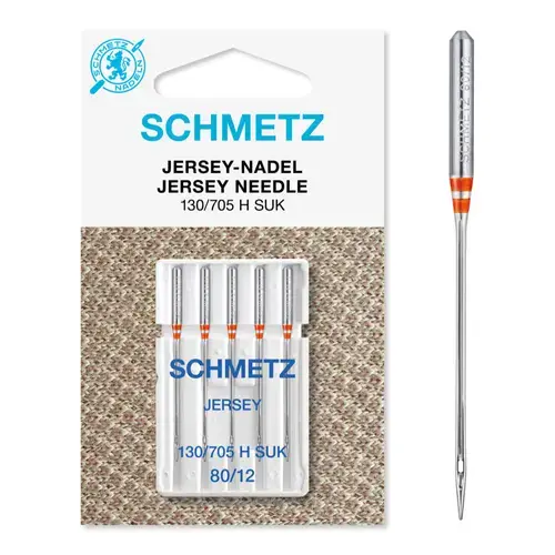 Set 5 ace de cusut tricot, Jersey, finete 80, Schmetz 130/705 H SUK VCS