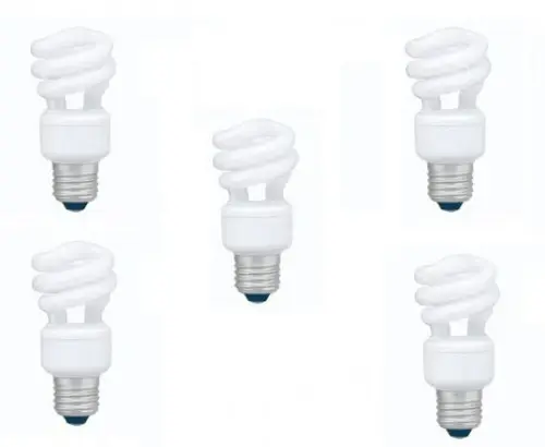 Set 5 becuri economice Panasonic EFD8E65HD3E-5, putere lampa 8W, echivalent pentru incandescenta 40W