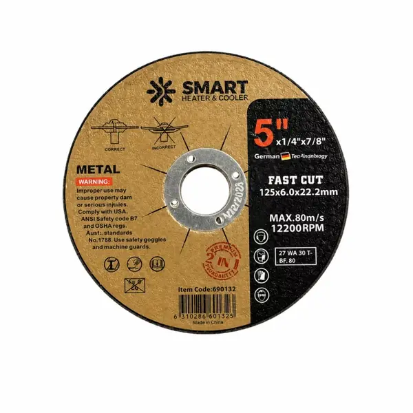 SET 5 BUC - Disc Taiere Inox si Metal T27, 125mm x 6.0mm x 22.23mm – disc concav