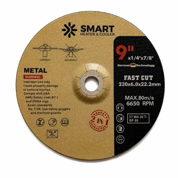 SET 5 BUC - Disc Taiere Inox si Metal T27, 230mm x 6.0mm x 22.23mm &ndash; disc concav