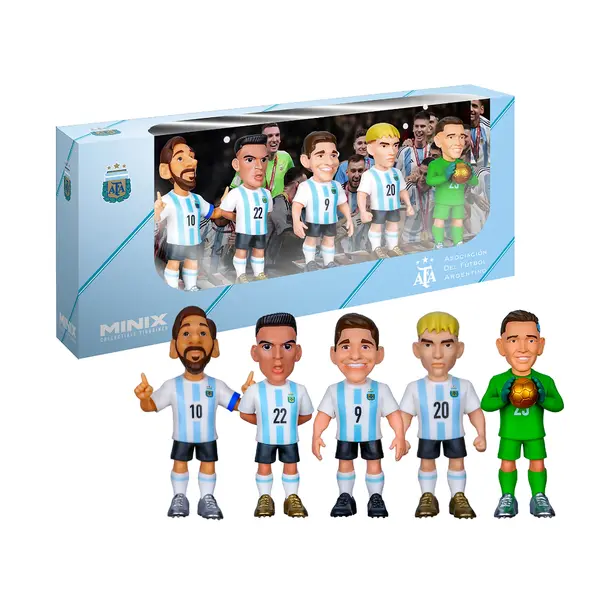 Set 5 figurine - Argentine - Messi, Lautaro, Alvarez, Mastantuono, Martinez | Minix