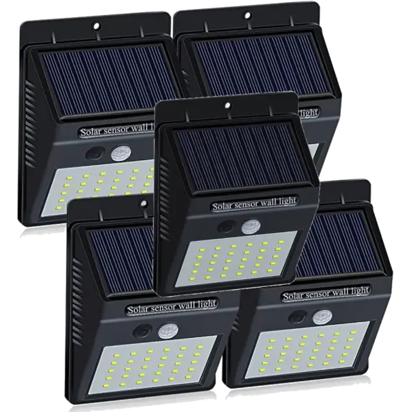 Set 5 Lampi Solare BRIGHT 30 LED cu Senzor de Miscare si Lumina 1 Mod ILUMINARE