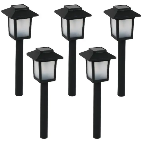 Set 5 lampi solare felinar 8x8x37 cm