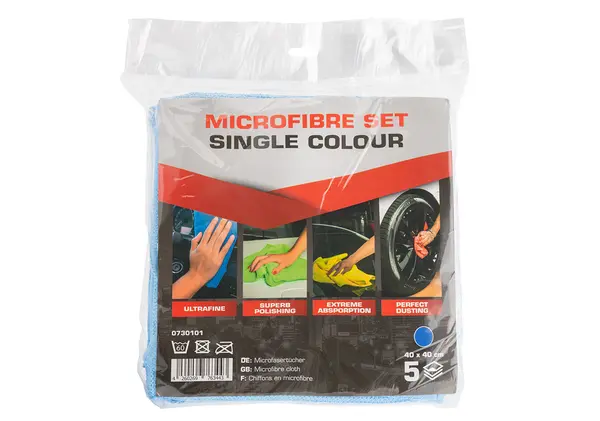 Set 5 lavete albastre SERWO, microfibra, 310gsm, 40x40cm
