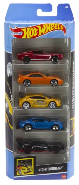 Set 5 masini - Hot Wheels - Nightburnerz | Mattel