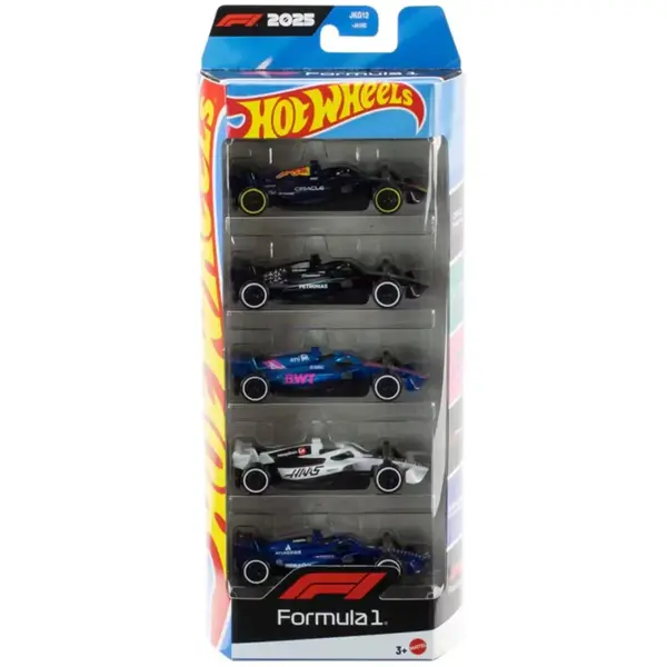 Set 5 masinute Hot Wheels, Race Team, Formula 1 F1 Racing, JKG12