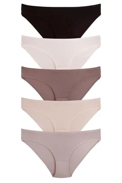 Set 5 perechi de chiloti din bumbac, pentru dama, 33000, Nude
