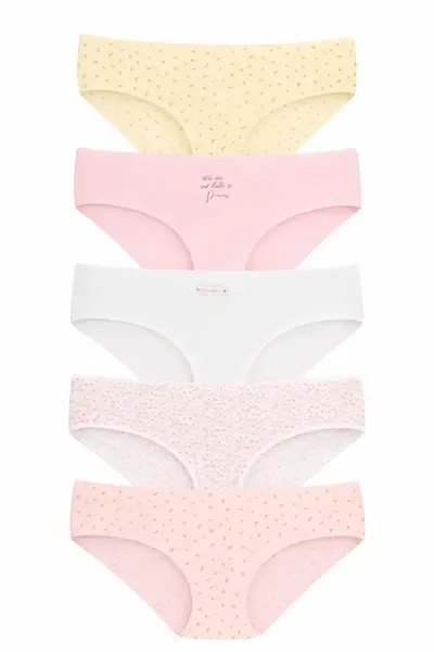 Set 5 perechi de chiloti din bumbac, pentru dama, 53500, Multicolor