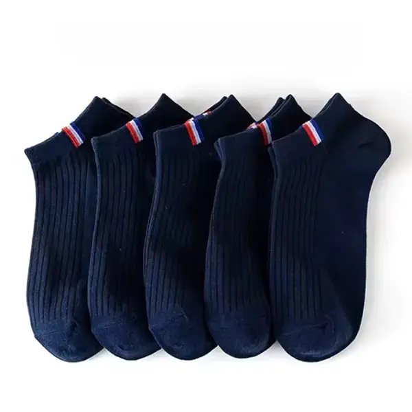Set 5 perechi de sosete pentru barbati, SS230, albastru inchis, marime universala (39-42)