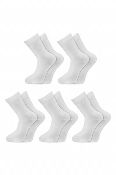 Set 5 perechi, sosete clasice barbati, alb