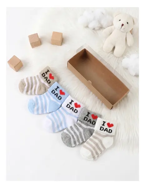 Set 5 perechi sosete I Love Dad, colors
