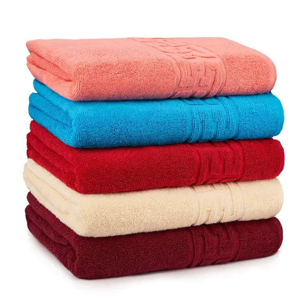Set 5 Prosoape Baie, Bumbac 100% - Corai Bleu Rosu Crem Visiniu