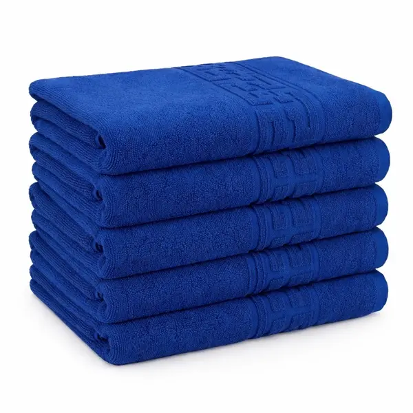 Set 5 prosoape medii 50x90cm, din 100% bumbac pakistanez, 500g, Albastru