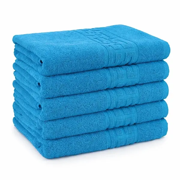 Set 5 prosoape medii 50x90cm, din 100% bumbac pakistanez, 500g, Bleu
