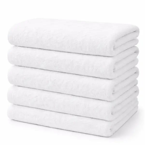 Set 5 prosoape medii 50x90cm, din 100% bumbac pakistanez, 600g, Premium Hotel Collection, Alb