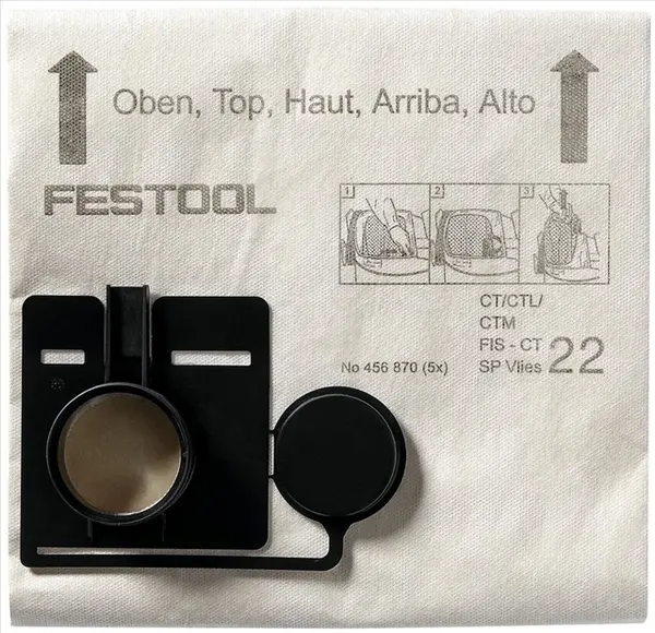 Set 5 saci din hartie pentru aspirator Festool CT33