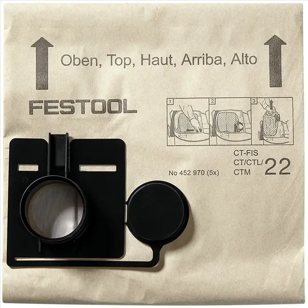 Set 5 saci din hartie pentru aspirator Festool CT44