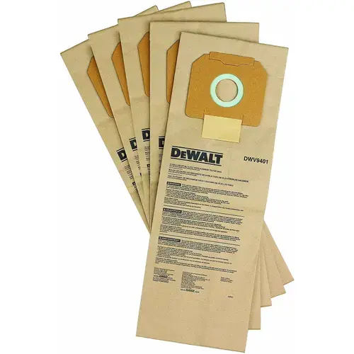 Set 5 saci hartie pentru aspirator Dewalt DWV902, DWV9401-XJ