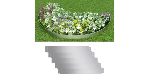Set 5 separatoare flexibile otel galvanizat 100 x 15 cm pentru gazon