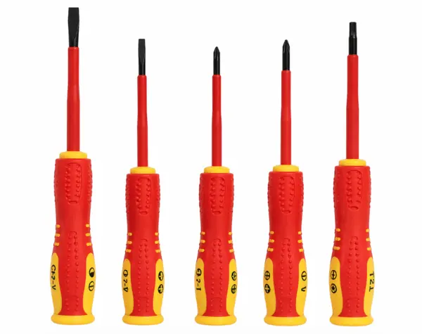 Set 5 surubelnite de precizie manere ergonomice antiderapante rosu