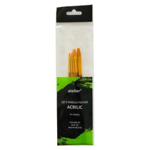 Set 5 x Pensule Pictura Acrilic, Atelier