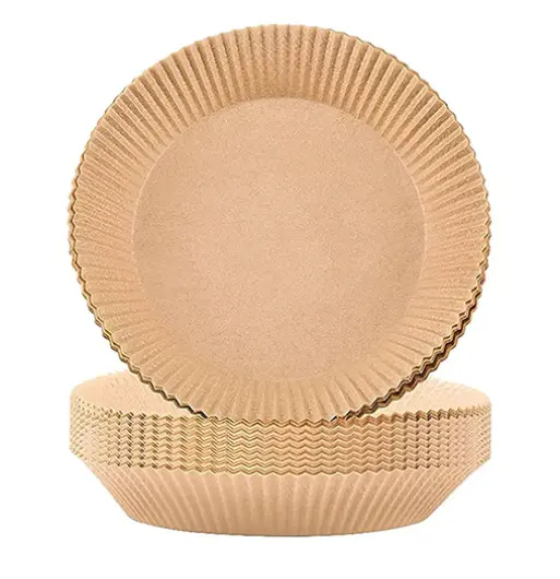 Set 50 hartii de copt ROTUNDE pentru friteuza Unica folosinta 16x20x4.5 cm Maro