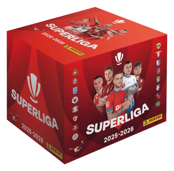 Set 50 plicuri stickere Panini Superliga 2025, 2026