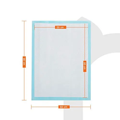 Set 55 covorase absorbante pentru catelusi, Feandrea, Alb-Albastru, 60x90x0.1 cm