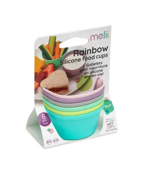 Set 6 boluri din silicon Melii Rainbow, 83 ml