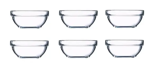 Set 6 boluri pentru sosuri, Sticla, Transparent,12 cm,380 ml