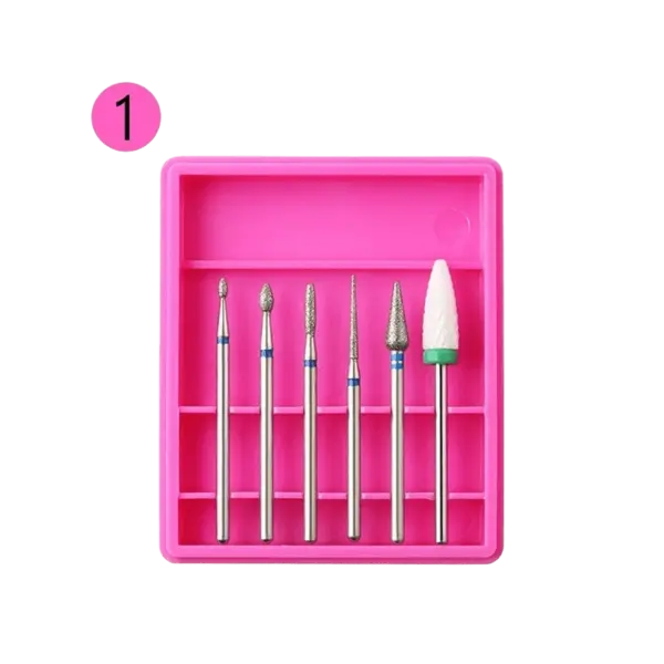 Set 6 Capete de Freză Pink R01 – Bituri Diamant & Ceramic pentru Cuticule și Îndepărtare Gel