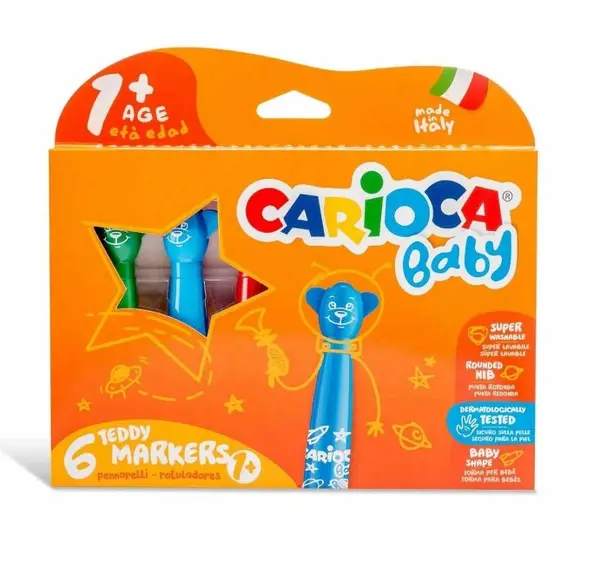 Set 6 carioci lavabile pentru bebelusi, +1 an