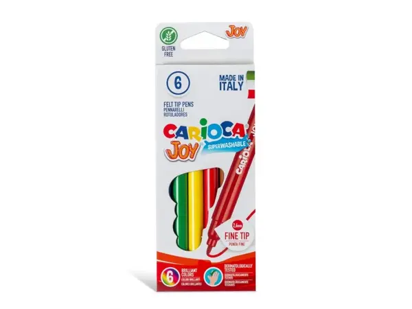Set 6 carioci lavabile, varf subtire, grosime scriere 2.6 mm -Carioca Joy