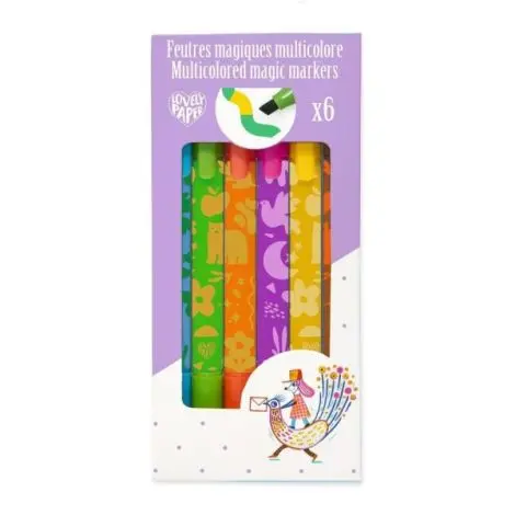 Set 6 carioci magice cu varf dublu, Djeco