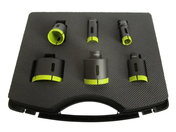 Set 6 carote diamantate pt. gresie portelanata & piatra - diam. 20, 25, 35, 40, 50, 68 (mm) - Super Premium - DXDH.80406.Satz6.20-68