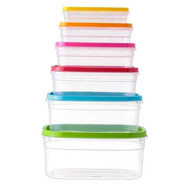 Set 6 caserole cu capac,6 marimi,plastic,multicolor
