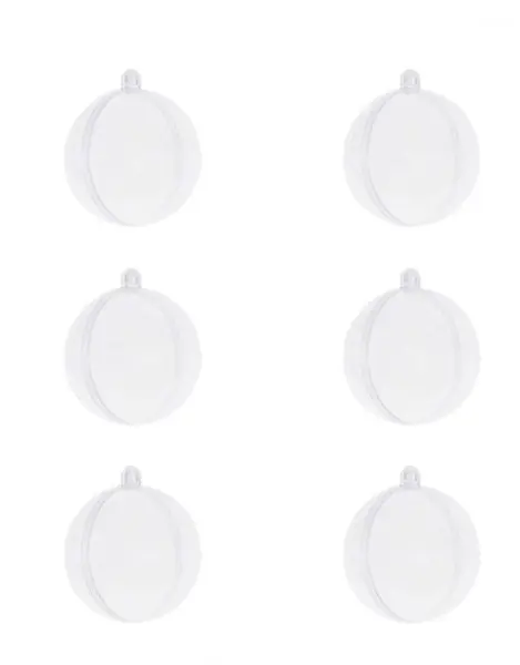Set 6 globuri transparente din plastic cu snur de agatat,6 cm