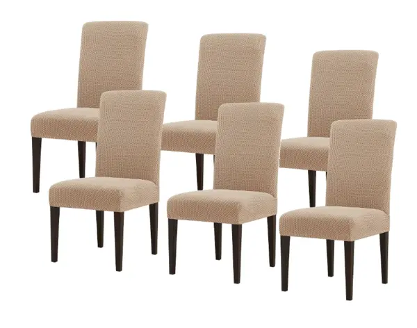 Set 6 huse pentru scaun cu centura elastica MARO DESCHIS