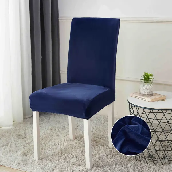 Set 6 huse universale pentru scaun, CATIFEA, Jojo Home, Bleumarin