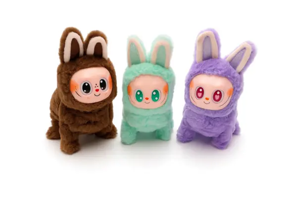 Set 6 Jucarii Labubu Interactive, 19x12 cm - Merg si Canta, Plus Moale, Modele Colorate