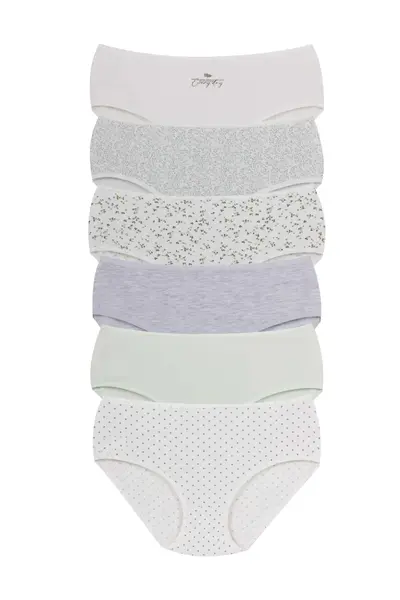 Set 6 perechi de chiloti din bumbac, pentru dama, 34000, Multicolor