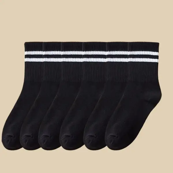 Set 6 perechi de sosete pentru dama, SS059, Negru, marime universala (35-39)