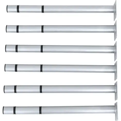 Set 6 picioare reglabile 40-58 cm pentru blaturile de masa Quadro aluminiu