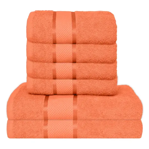 Set 6 Prosoape, Bumbac 100%, 400g m ², Portocaliu